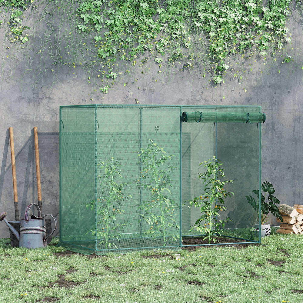 Outsunny 6' x 3' Crop Cage, Plant Protection Tent with Zippered Doors for Vegetable Garden, Backyard, Green Media 2