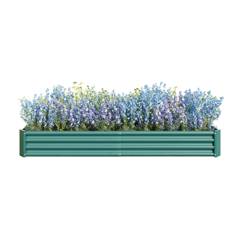 Raised Garden Bed Kit - Metal Raised Bed Garden 7.6x3.7x0.98ft for Flower Planters, Vegetables Herb Green Media 14