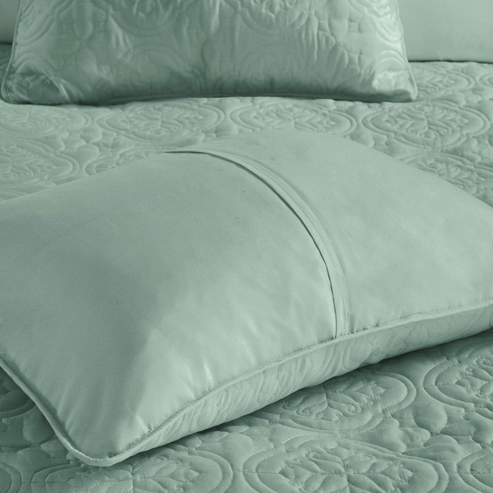 3 Piece Reversible Bedspread Set Seafoam Full/Queen Media 4