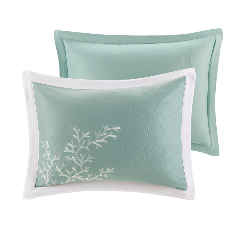 Oversized Cotton Jacquard Comforter Set Aqua Queen Media 6