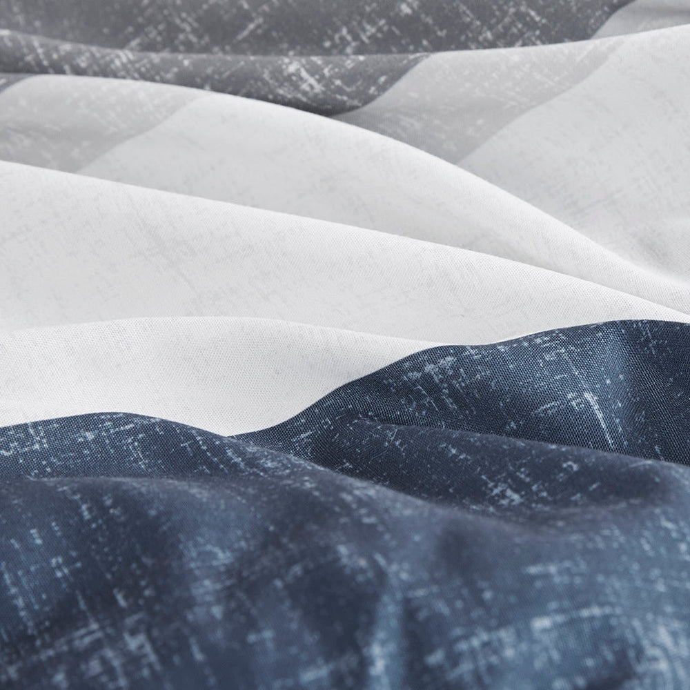 Stripe Comforter Set with Bed Sheets Blue/Grey Full Media 2