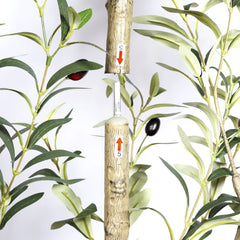 7' Artificial Olive Tree in Black Plastic Pot, 1pc/set perspective
