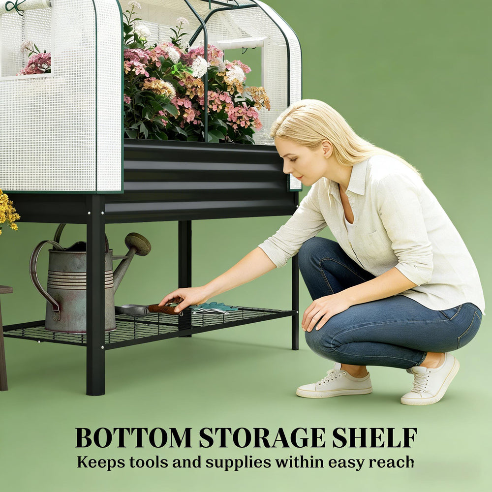 Outdoor Plant Boxs,Raised Garden Bed,Spacious Flower Boxs Media 4