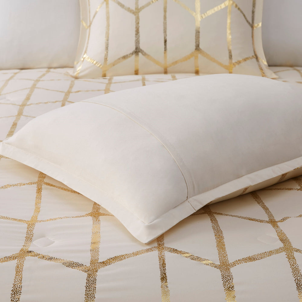 5-Piece Full/Queen 100% Polyester Brushed   Printed Comforter Set Media 2
