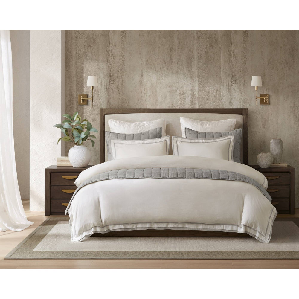 3 Pieces King/Cal King Duvet Cover Set,White+Gray Media 1