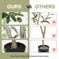 6FT Artificial Olive Tree in Black Plastic Pot, 1pc/set perspective