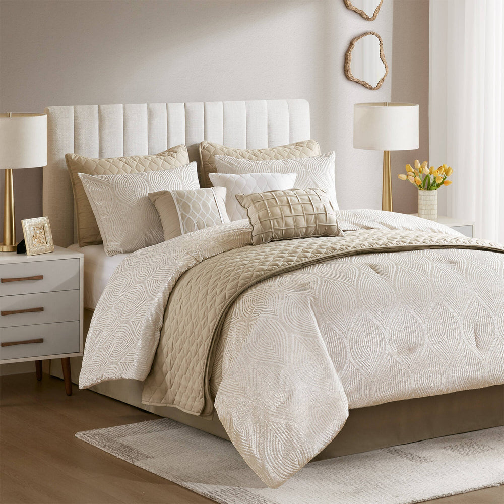 10- Piece Queen Jacquard Comforter Set Media 5