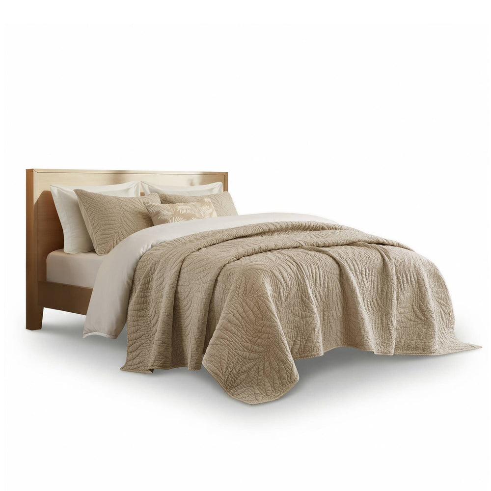 King 3 Piece Cotton Quilt Set Linen Media 13