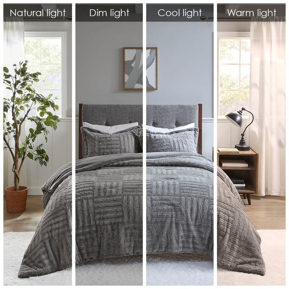 King/Cal King Fur Down Alternative Comforter Mini Set Media 5