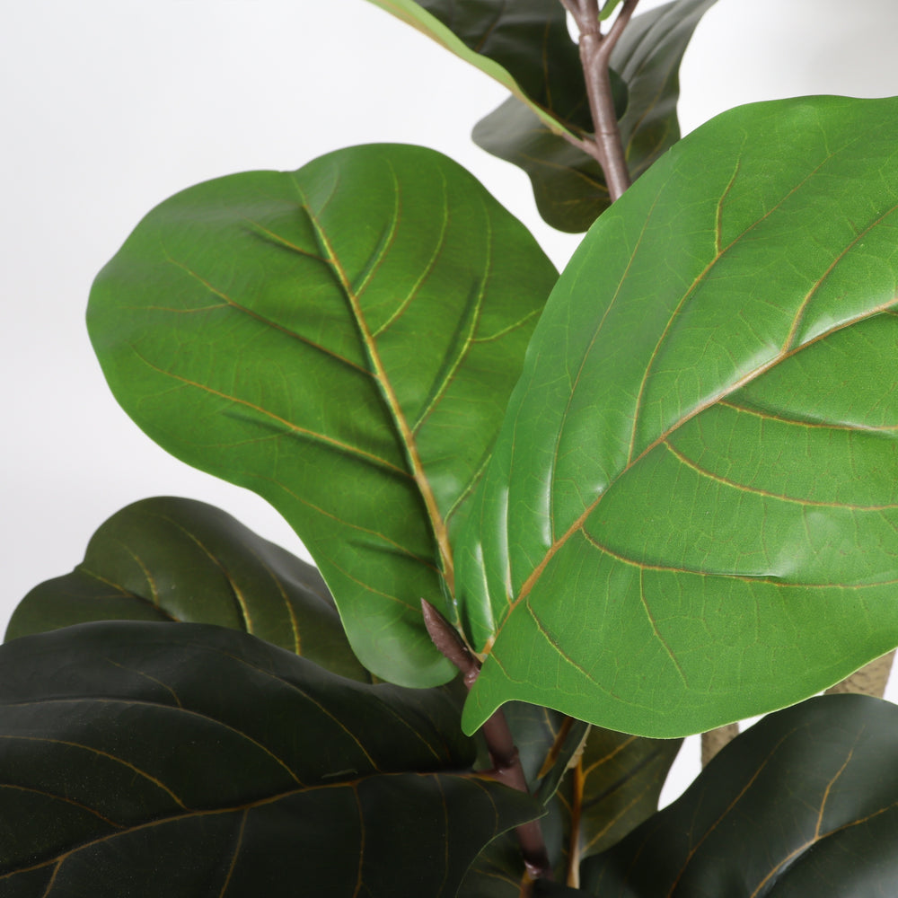 6FT Real Touch Fake Fiddle Leaf Fig Tree in Black Plastic Pot with Green Fabric Leaves, Indoor Decor for Home Office Living Room Corner Media 7