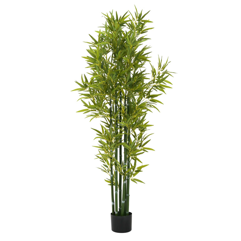 72' Artificial Bamboo with Black Plastic Pot, Set of 2