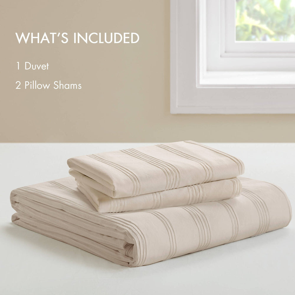 3-Piece Full Woven Striped Duvet Set Media 3