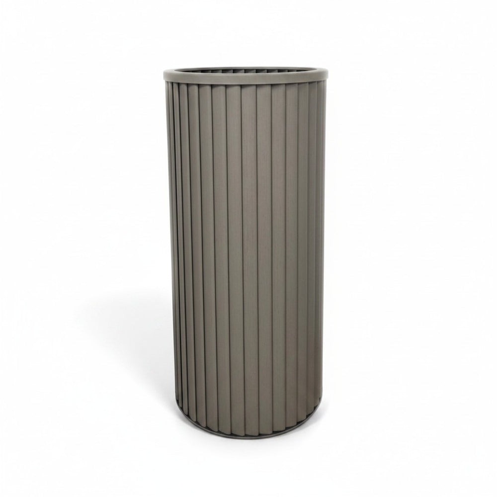 Round Strata Column Planter XL - Grey Brown Media 6