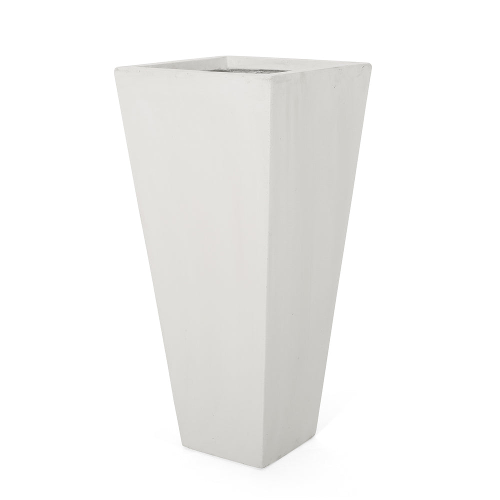 13' x 28.5' Modern Outdoor MGO Cast Stone Planter, White Media 5