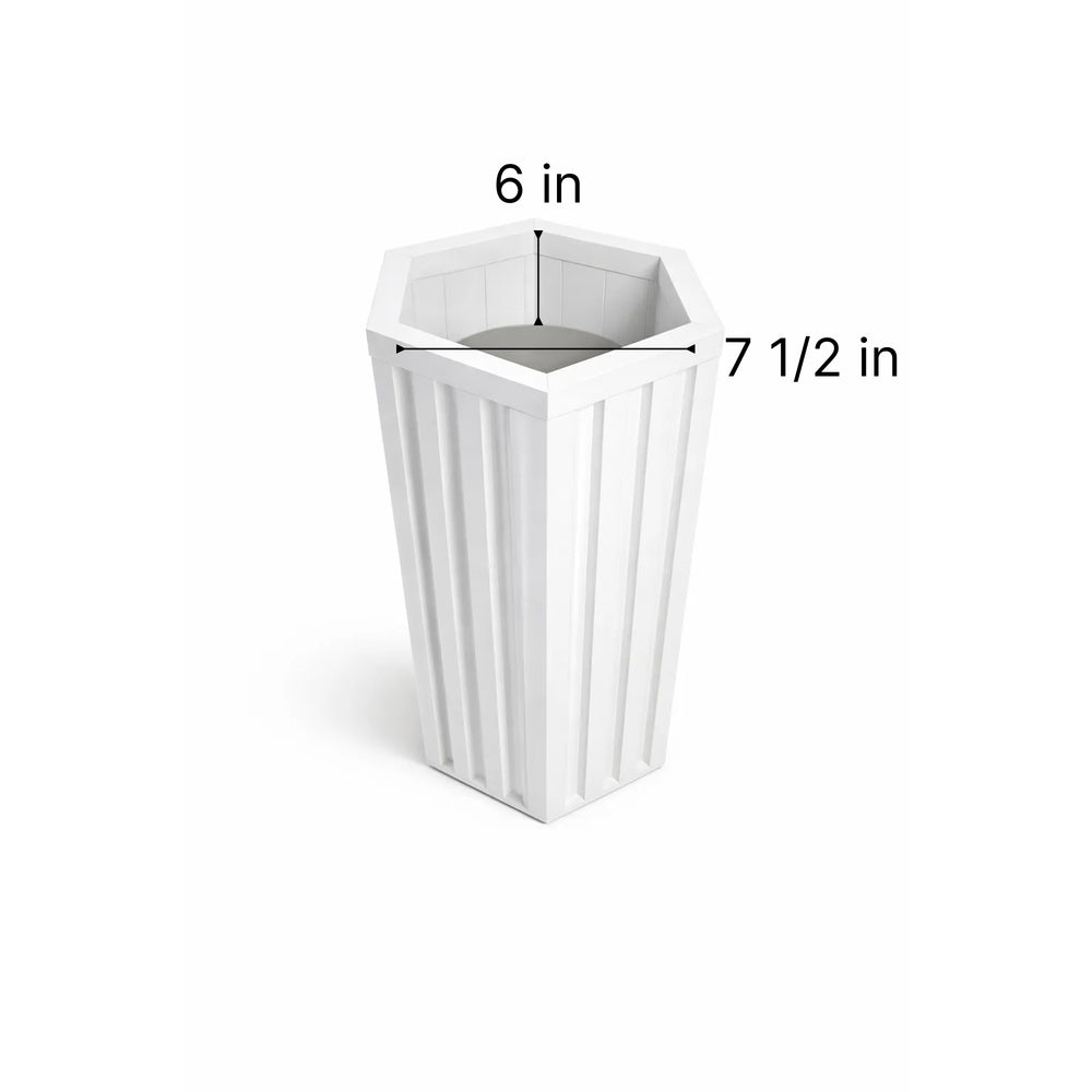 Hexagon Column Planter SM - White Media 6