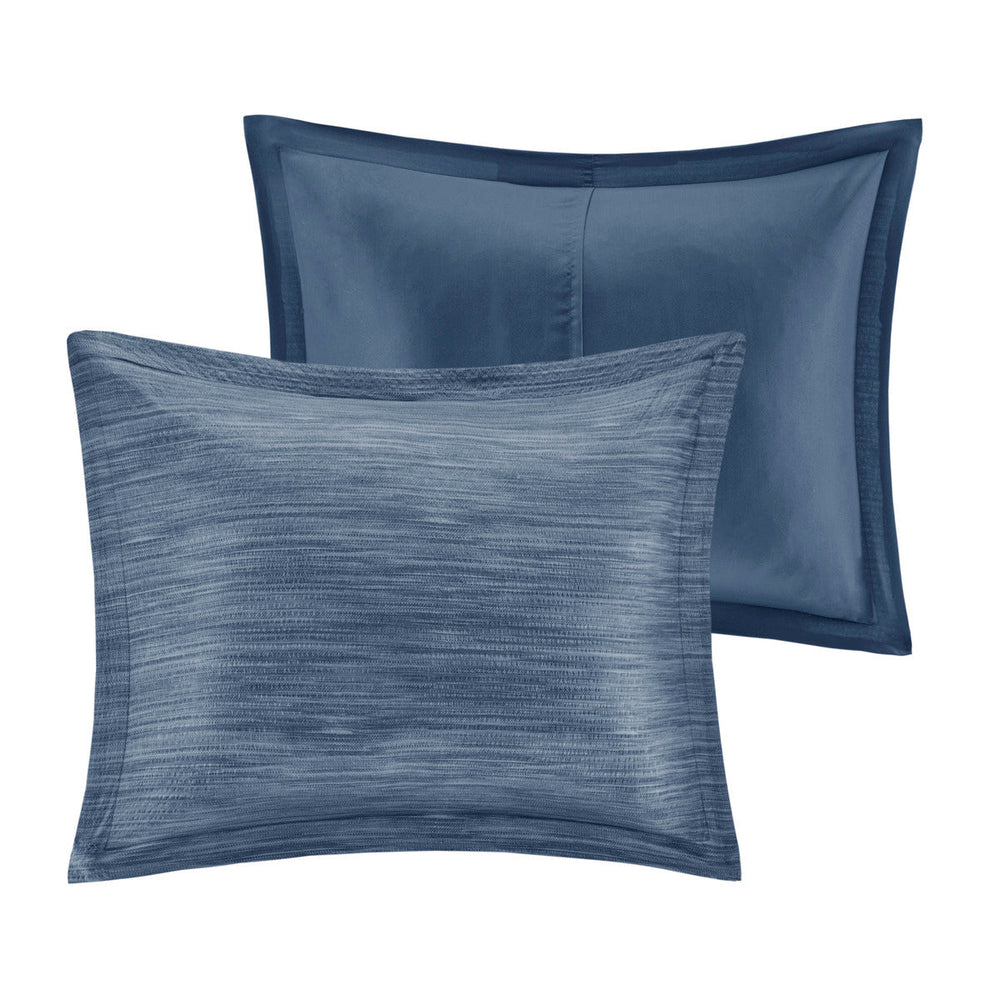 7 Piece Printed Seersucker Comforter Set Navy King Media 9