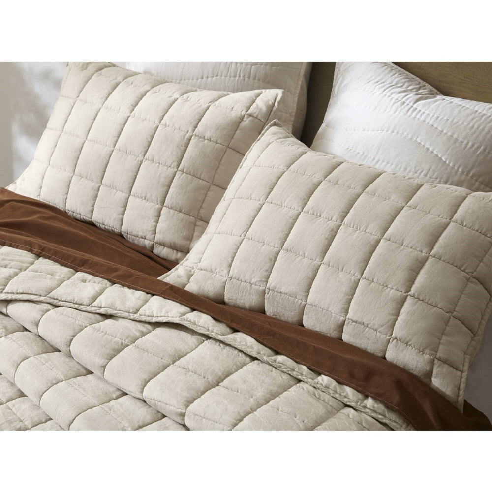 3-Piece Full/Queen Linen Garment Washed Quilt Set,Linen Media 10