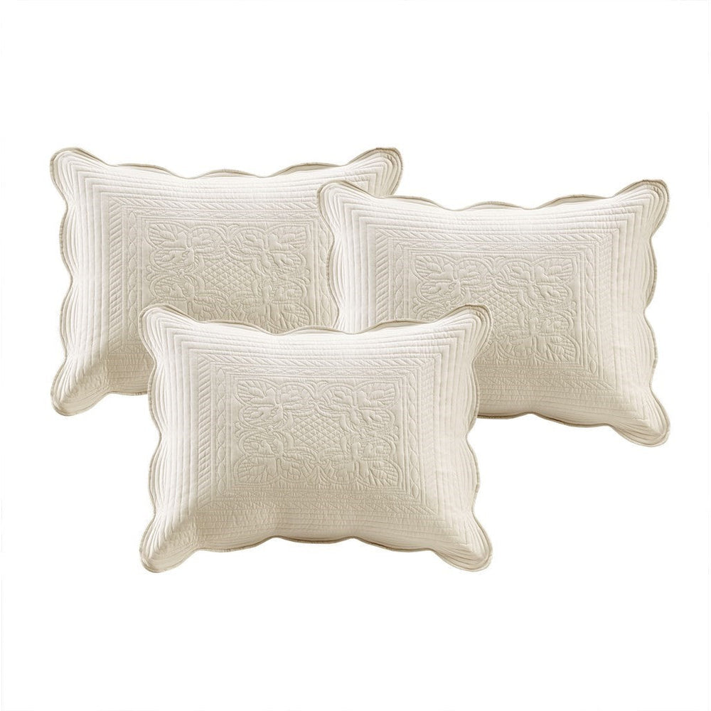 6 Piece Reversible Scalloped Edge Daybed Cover Set Cream Daybed Media 5