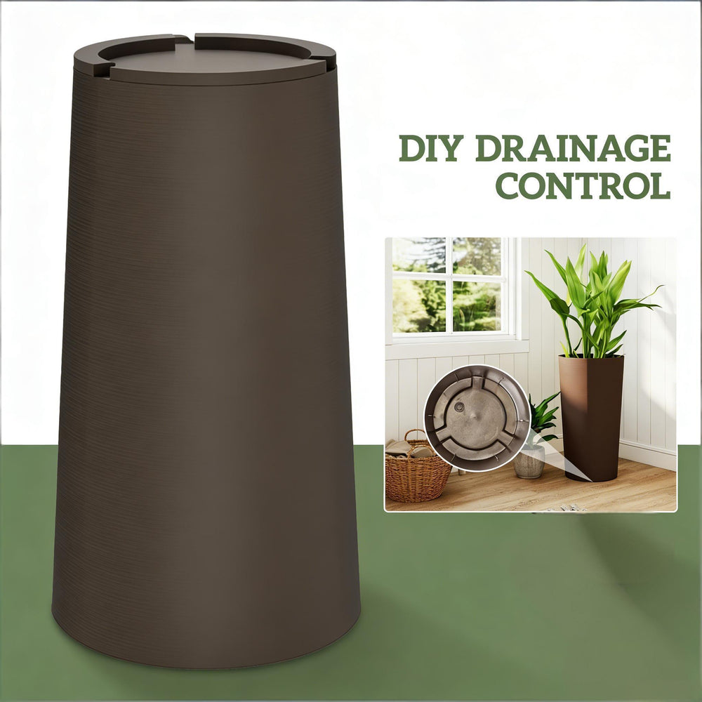 Tall Planter,Stackable Large Planters,Set of 2 Flower Pots Media 4