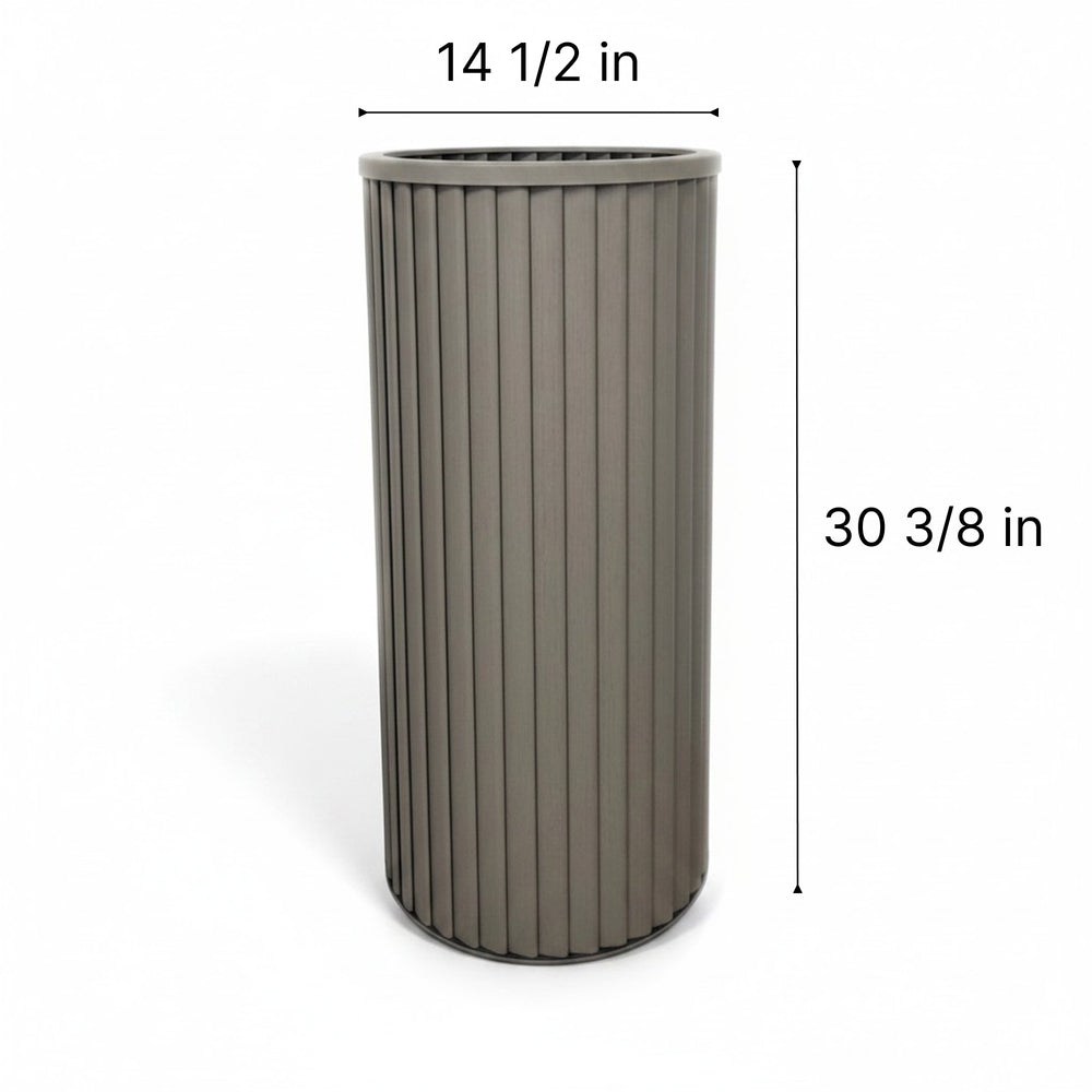 Round Strata Column Planter XL - Grey Brown Media 3
