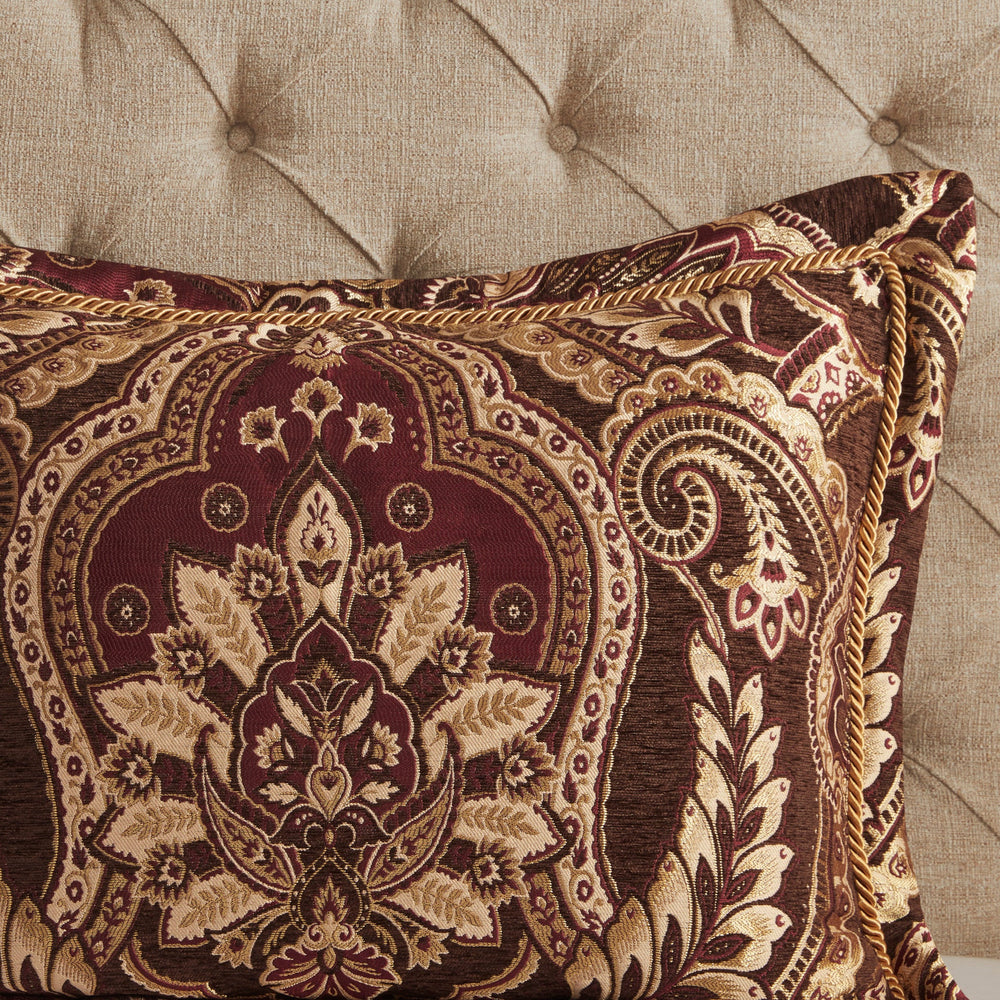 4 Piece Comforter Set Burgundy Cal King Media 7