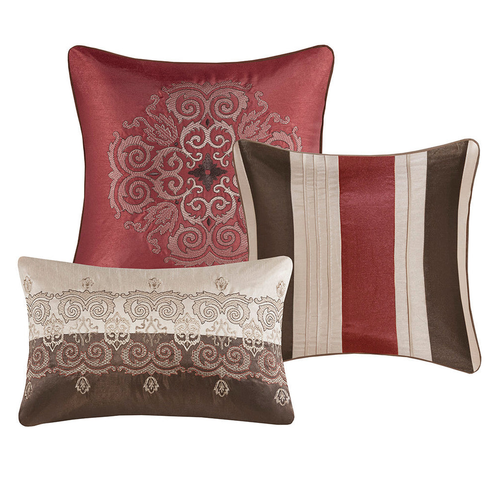 King 7 Piece Jacquard Comforter Set with Throw Pillows Media 12