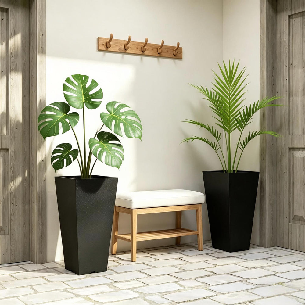 Set of 2 Flower Planters,Outdoor Tall Planters,Chic Planters Media 5