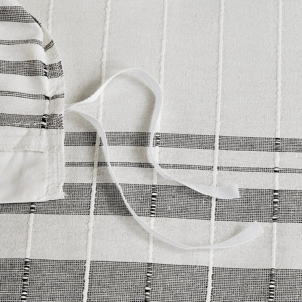 5 Piece Cotton Jaquard Duvet Set White/Grey King/Cal King Media 11
