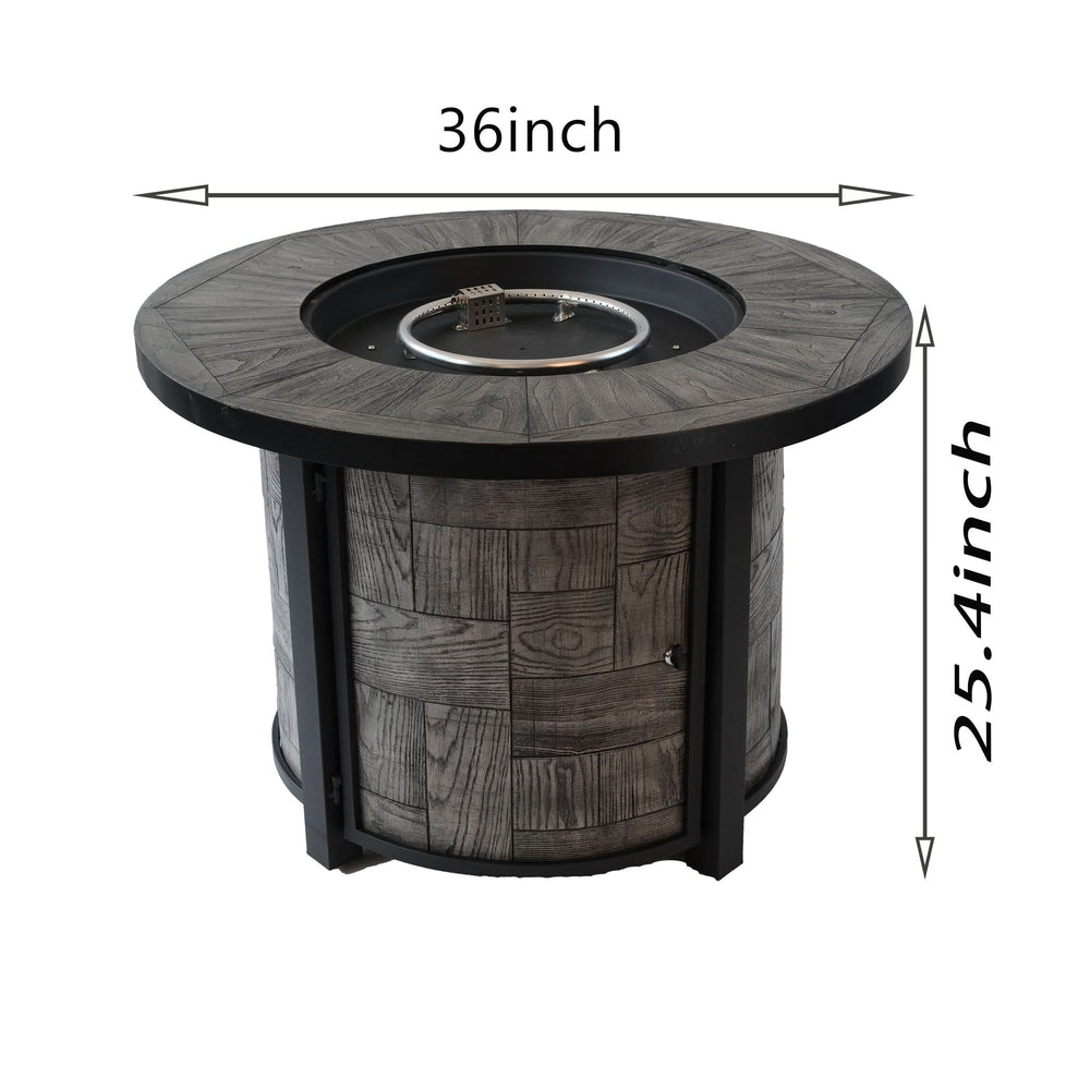 Outdoor Propane Fire Pit Concrete Stonecrest & Lava Rocks Cover Included Media 3