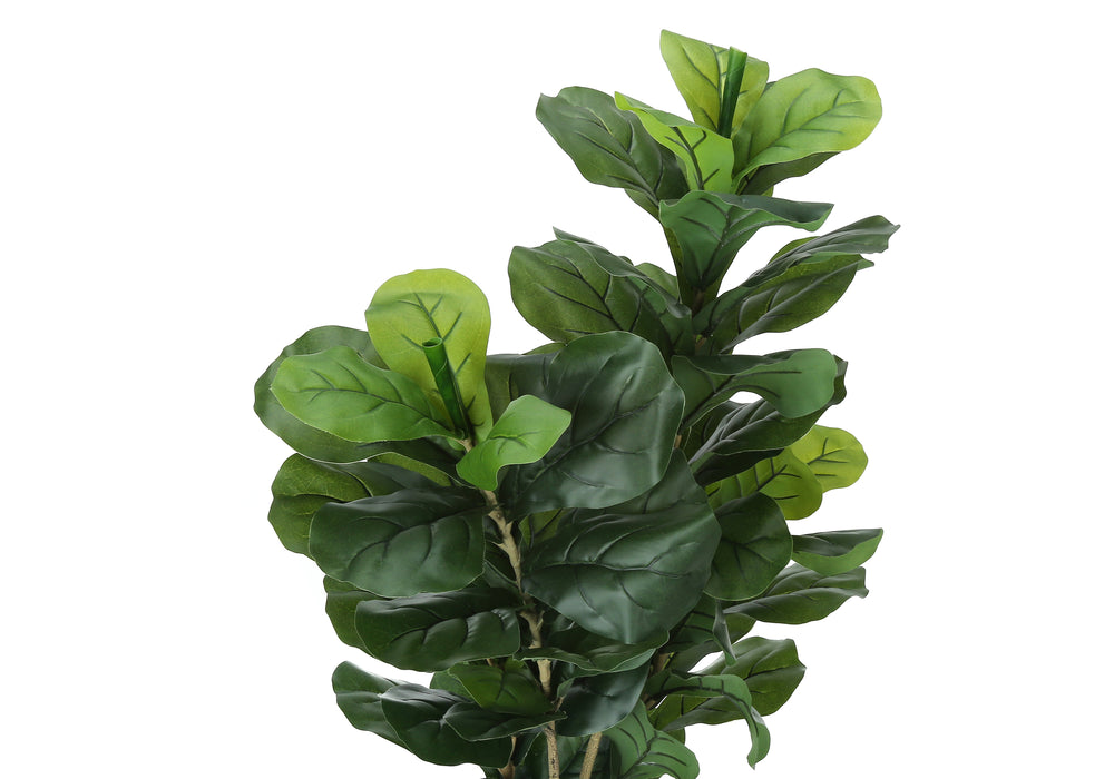 Artificial Plant, 41' Tall, Fiddle Tree, Indoor, Faux, Fake, Floor, Greenery, Potted, Real Touch, Decorative, Green Leaves, Black Pot Media 4