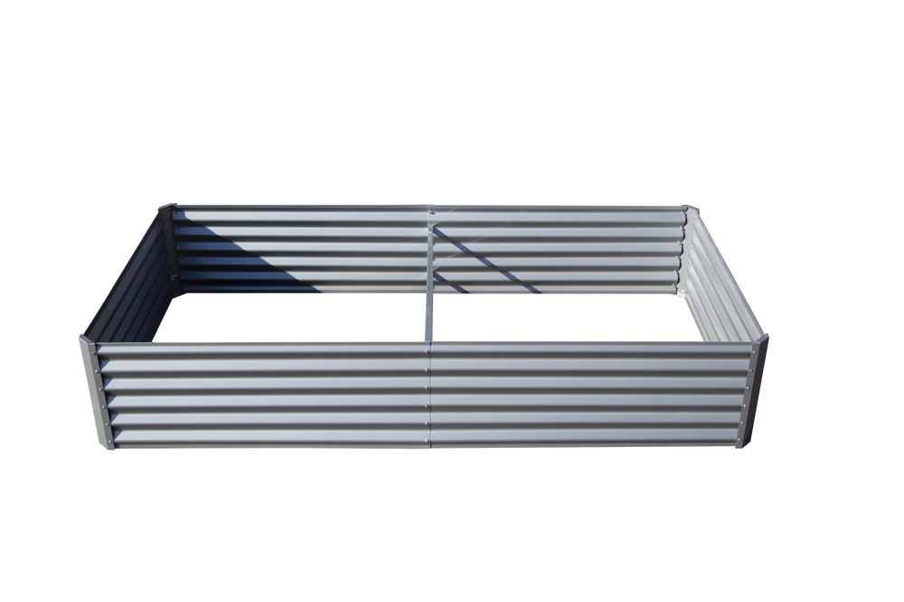 6x3x1ft Galvanized Raised Garden Bed, Outdoor Planter Garden Boxes Large Metal Planter Box for Gardening Vegetables Fruits Flowers, Silvery Media 1