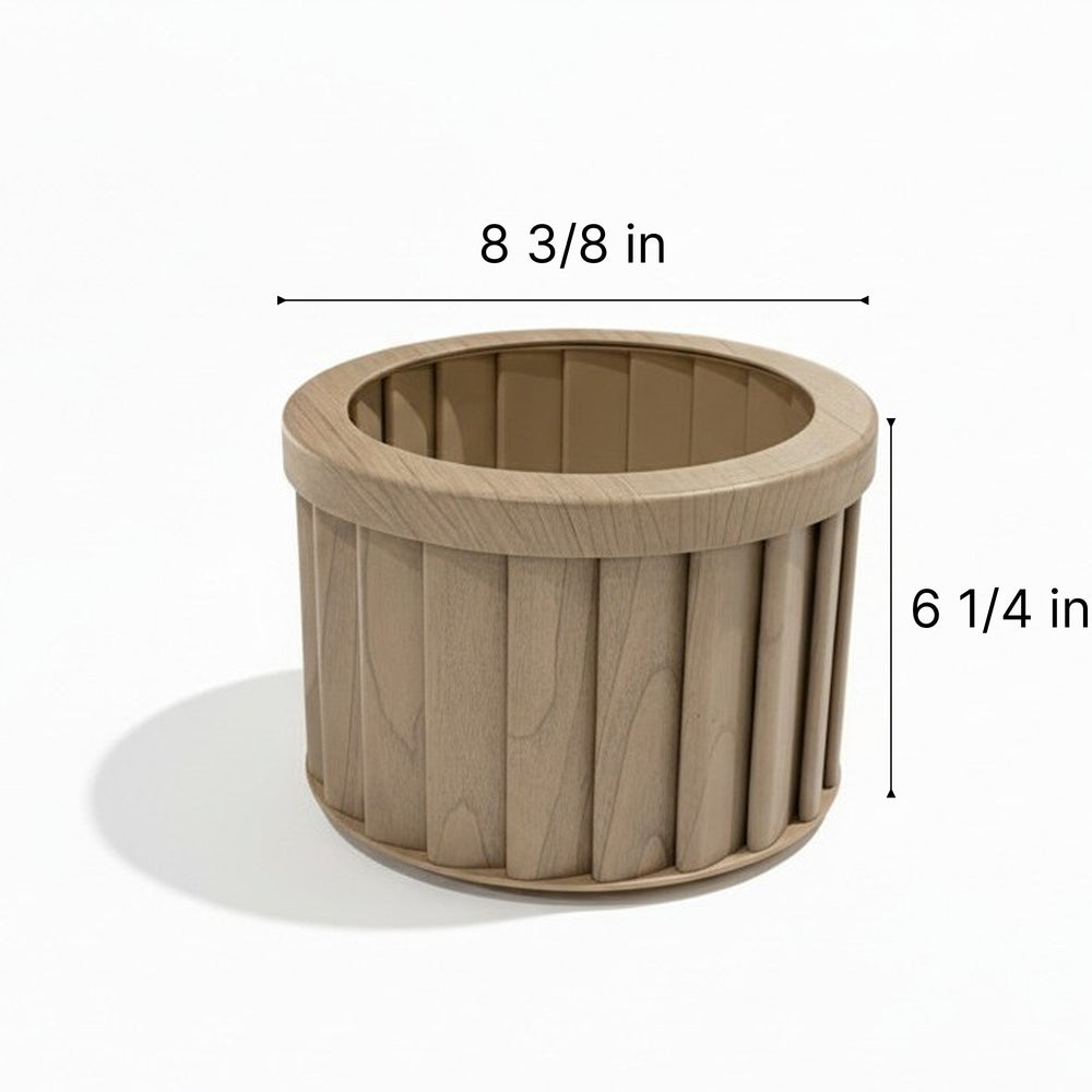 Round Strata Planter MD - Beige Brown Media 9