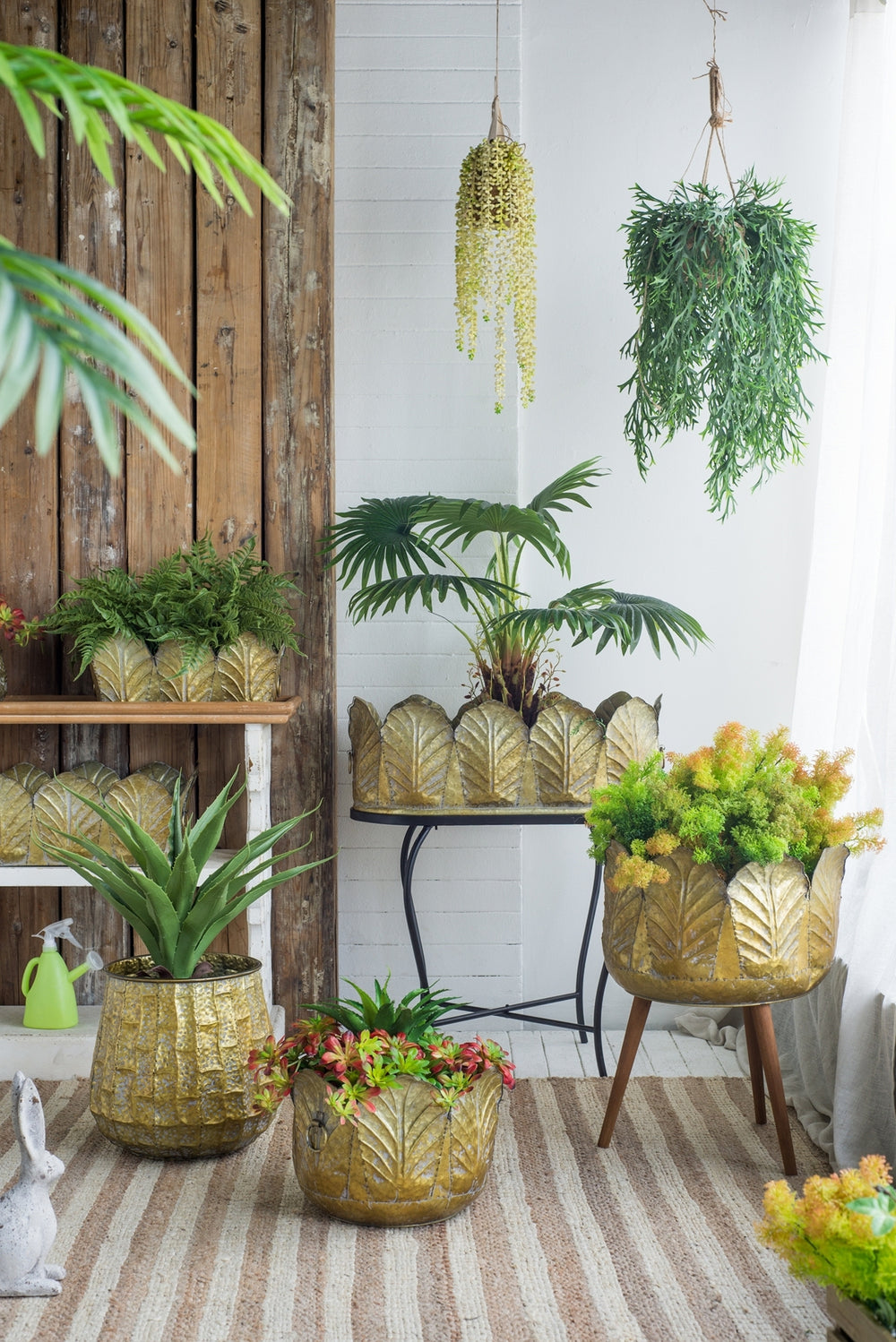 Set of 3 Metal Planter Distressed, L:22x16.7x8.3' M:21x16.5x7.3' S:18x13.5x7' Media 11
