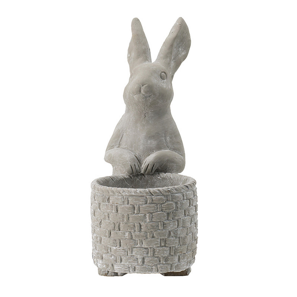 9x5.5x12.5' Gray Cement Rabbit Planter Media 5
