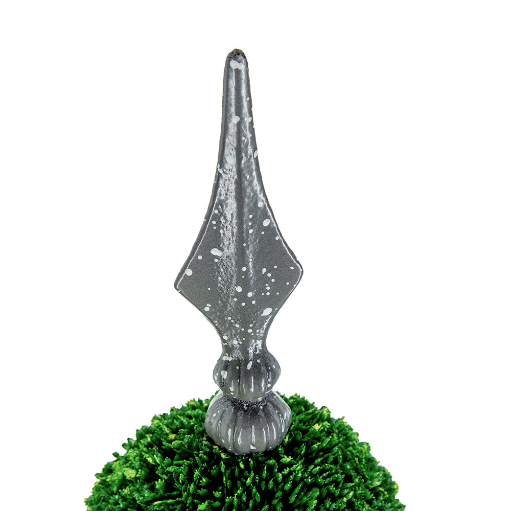 D7x26.5' Artificial Two-Tiered Boxwood Sphere Topiary on Metal Spire Media 7