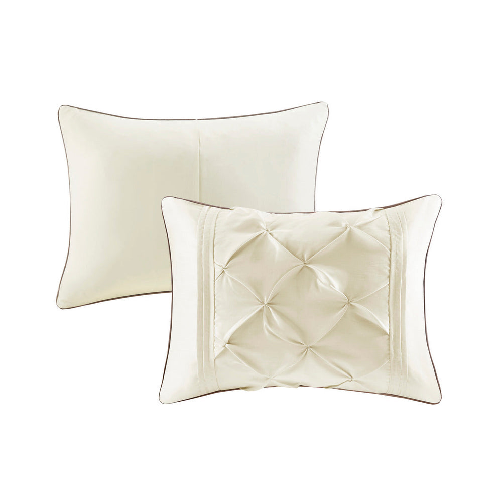 7 Piece Tufted Comforter Set Ivory Queen Media 3