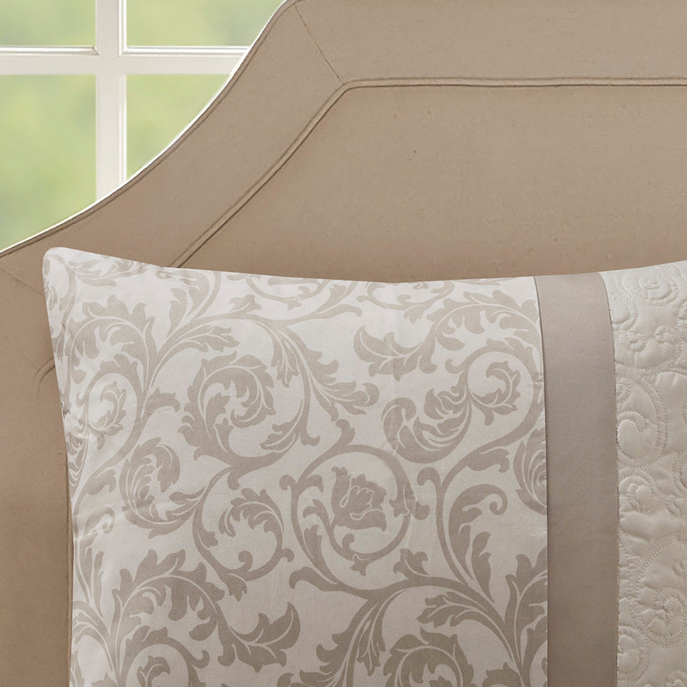 Embroidered 8 Piece Comforter Set Neutral King Media 4