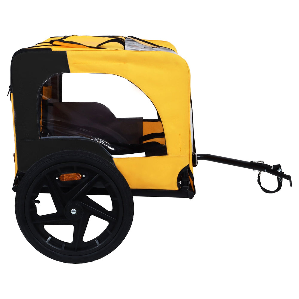 Pet Bike Trailer Dog Cart for Bicycle, Suitable for Small and Medium Pets, Easy Folding Cart Frame, Quick Release Wheel, Non-Slip Floor, Internal Leash Media 6
