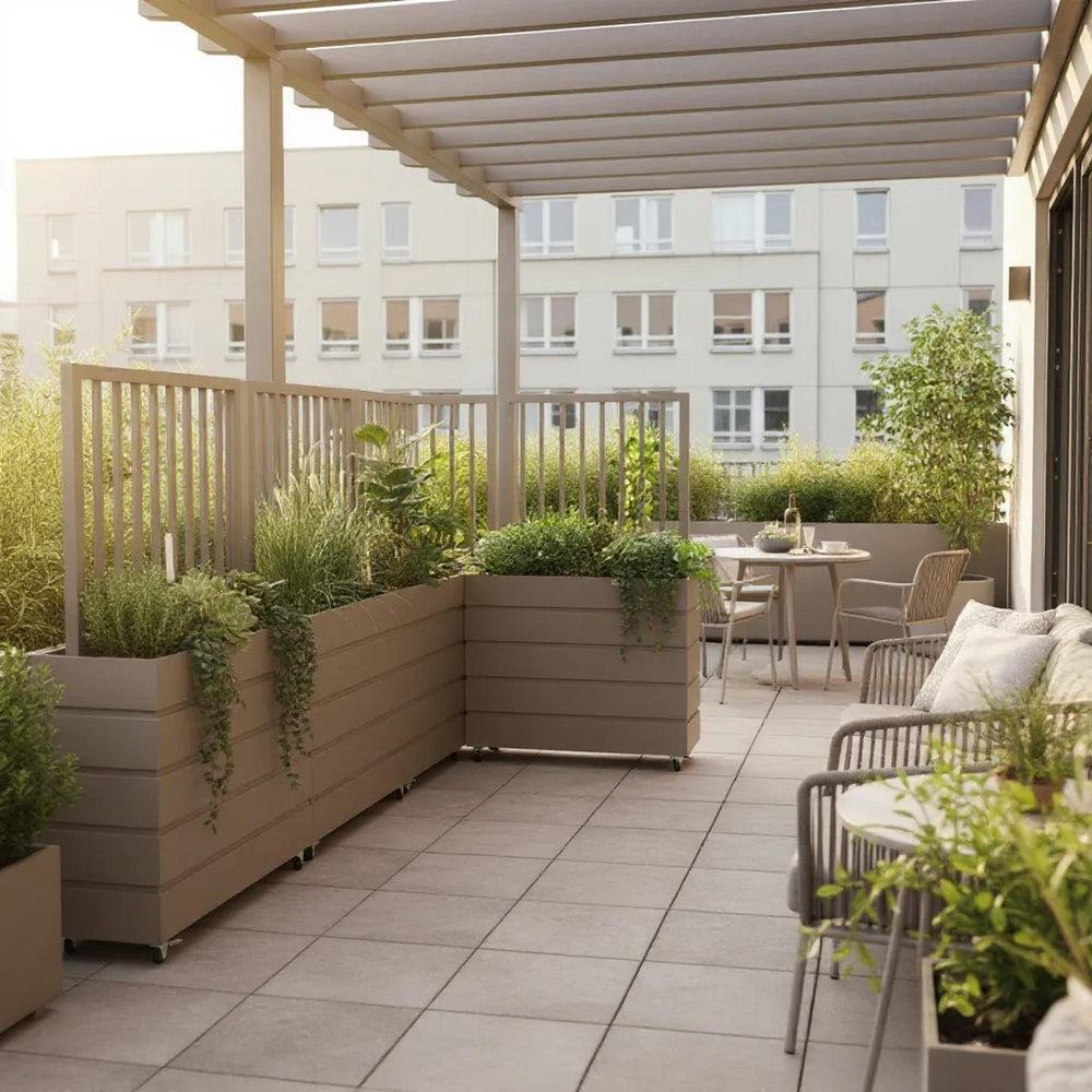 Terrace Divider Planter - Grey Brown Media 3