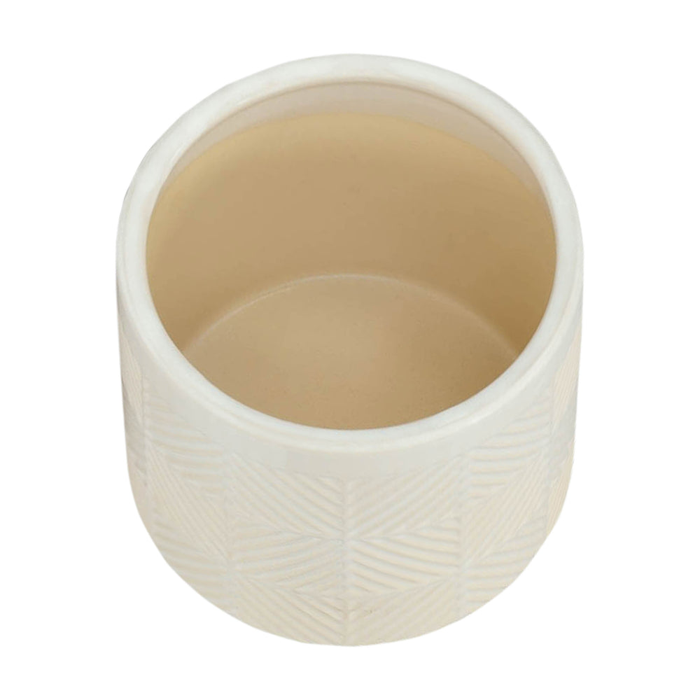 S/2 6/8' TEXTURED PLANTERS, SHINY WHITE Media 5