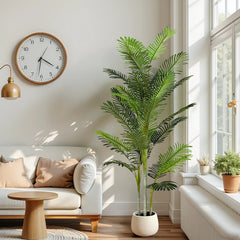 78.5' Artificial Palm Tree with Black Plastic Pot, Set of 2 perspective