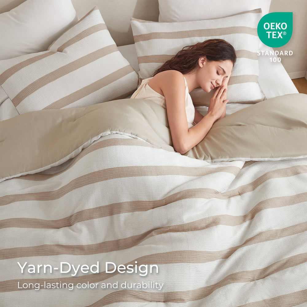 3-Piece King/Cal King Yarn-dyed striped comforter Media 4