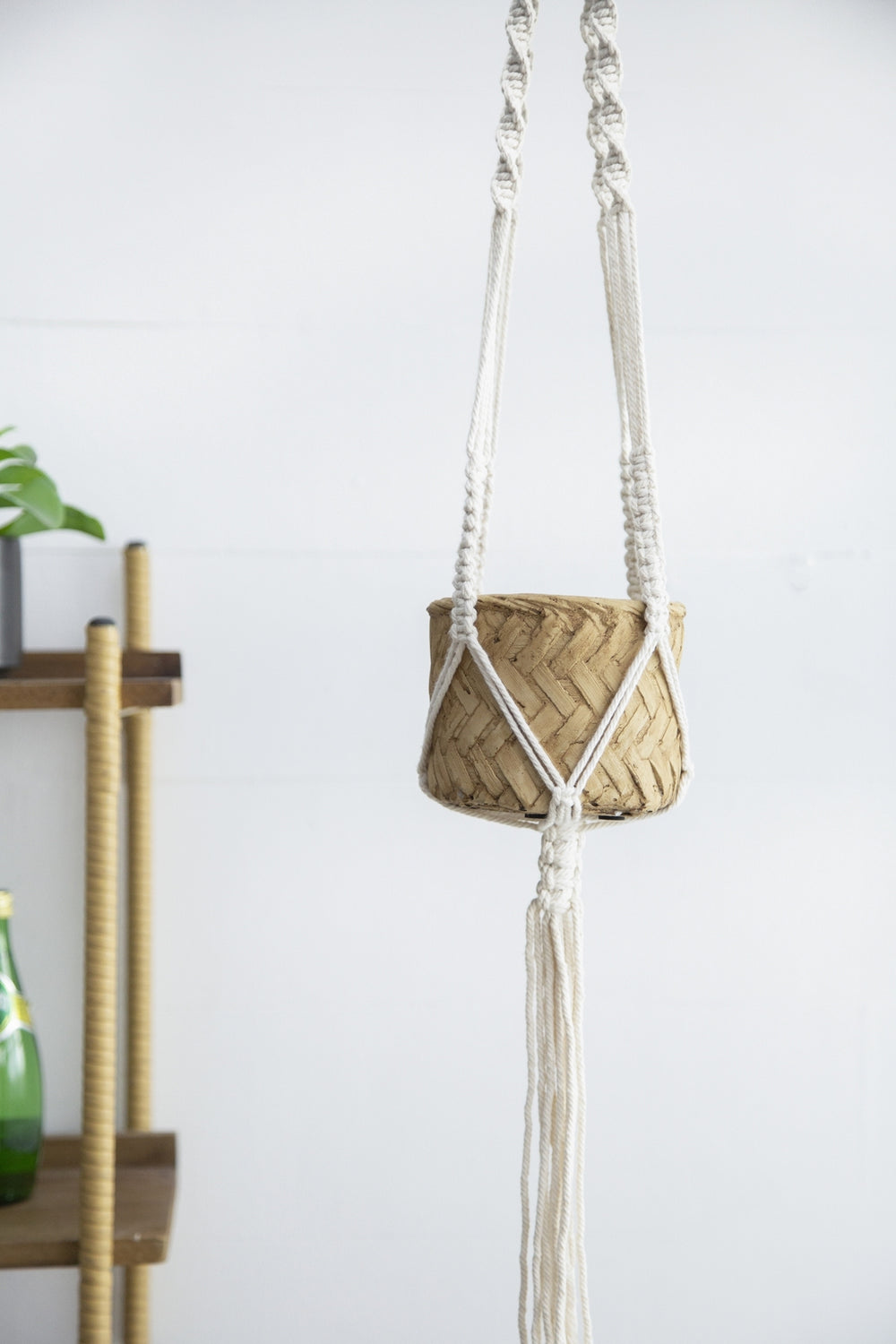 Set of 2, 5x5x4.5' Hanging Planter With Cotton Hanger, Bohemian Style Media 11