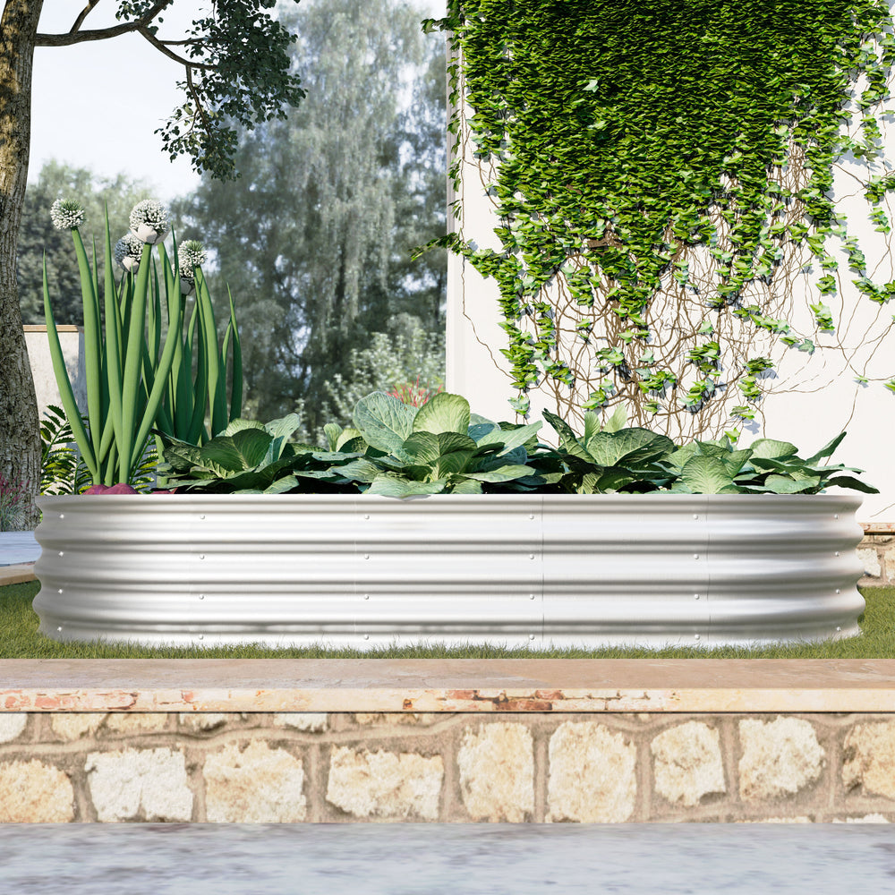 Galvanized Raised Garden Bed Kit, Heavy Duty, Rust-Resistant, 6x3x1ft, Silver Media 4