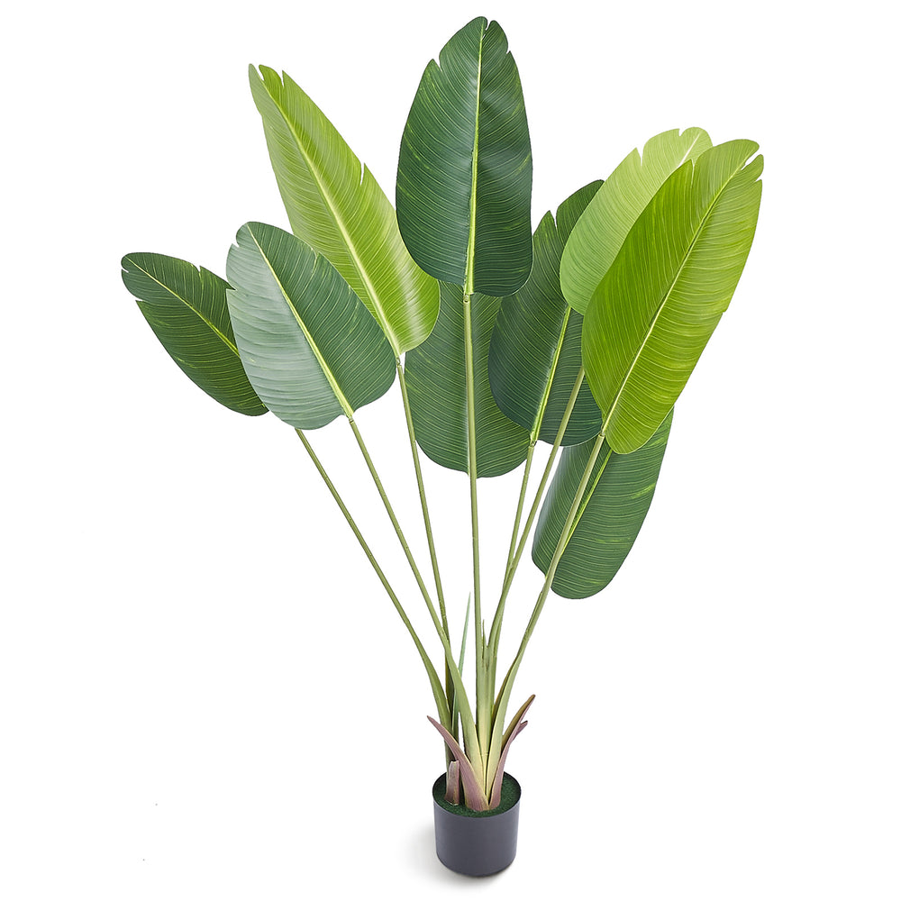 Artificial Birds Of Paradise Tree, 5 FT Tall Faux Plant, PE Material & Anti-Tip Tilt Protection Low-Maintenance Plant, Lifelike Green Fake Tree for Home Office Warehouse Decor Indoor Outdoor Media 1
