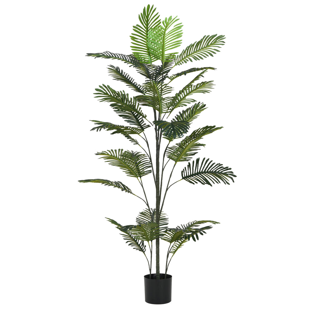 86' Artificial Palm Tree with Black Plastic Pot Media 5