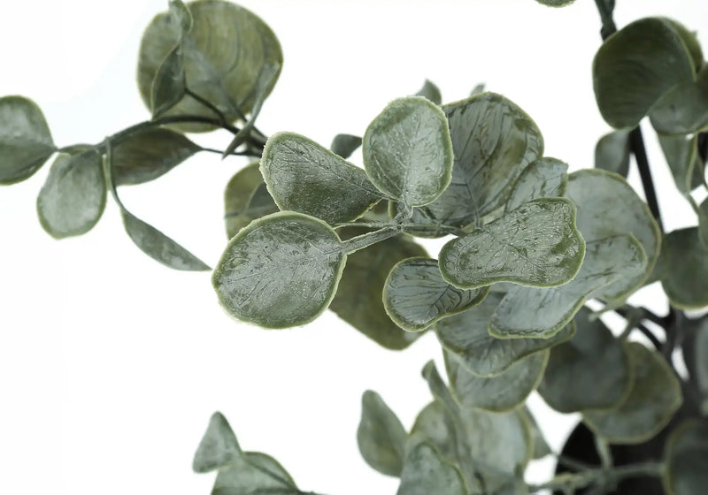 Artificial Plant, 35' Tall, Eucalyptus Tree, Indoor, Faux, Fake, Floor, Greenery, Potted, Decorative, Green Leaves, Black Pot