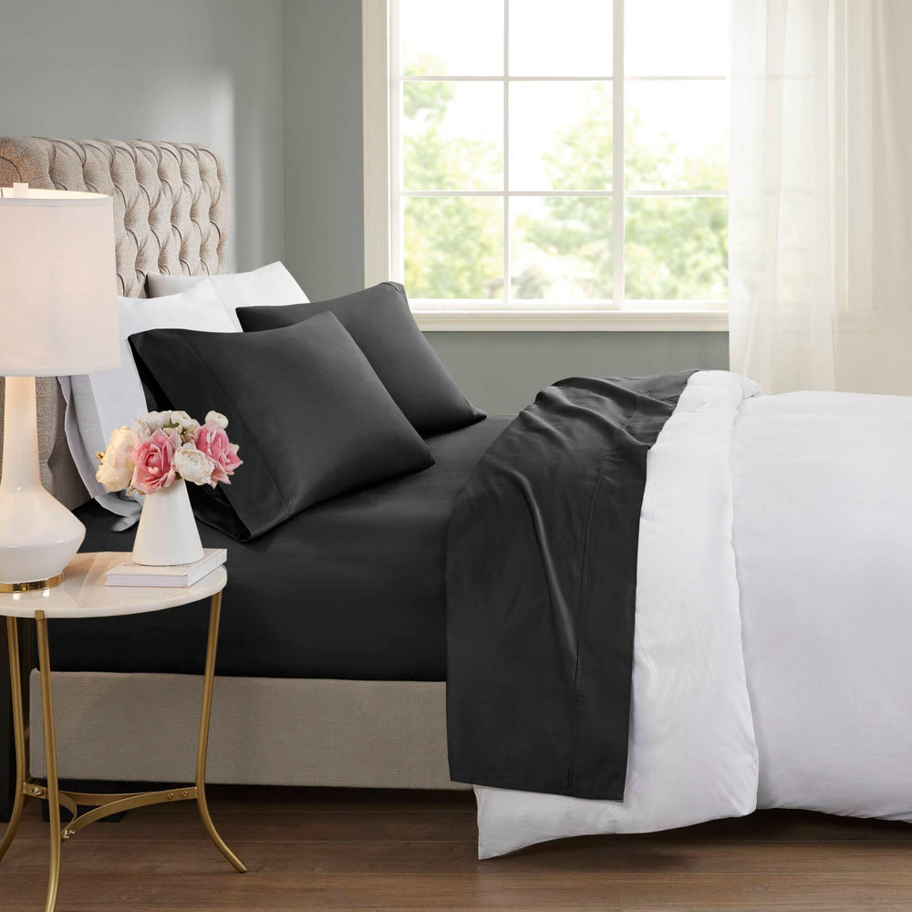 Cooling Cotton Blend 4 PC Sheet Set Cal King Media 1