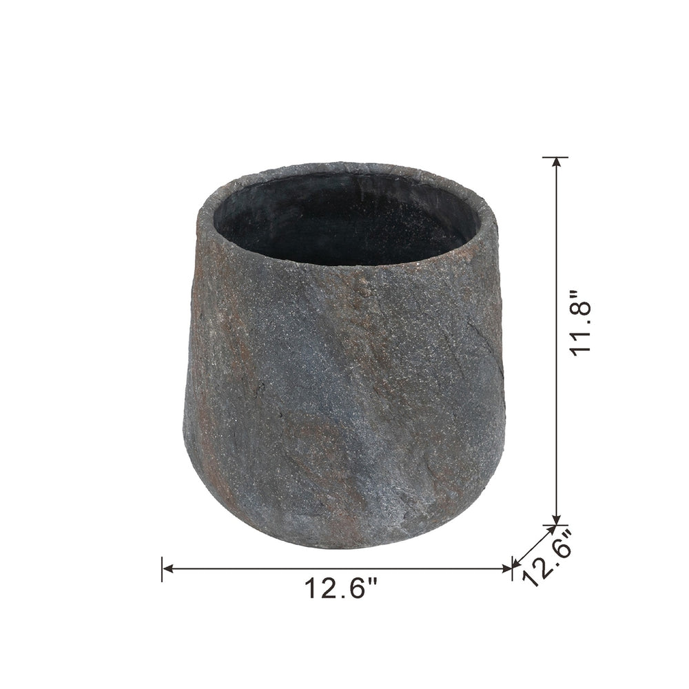 12.6x12.6x11.8' Cement Planter Small, Indoor Outdoor Garden Functional Decor Media 3