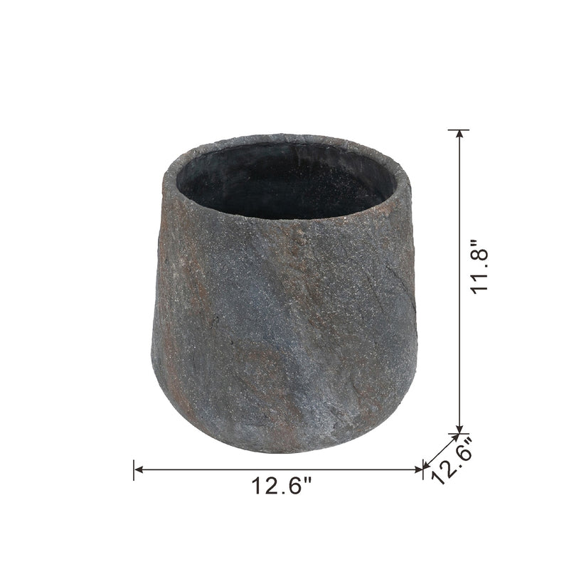 12.6x12.6x11.8' Cement Planter Small, Indoor Outdoor Garden Functional Decor